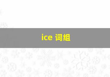 ice 词组